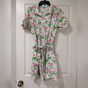 Hill House Pink and Green Floral Dress